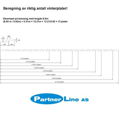 Vinterplater 0,93 x 7,75 M Stål 