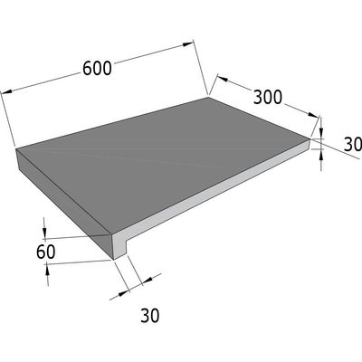 Granitt Kantstein KAIRO, L-Nese 300x600x30/60mm (stk)         